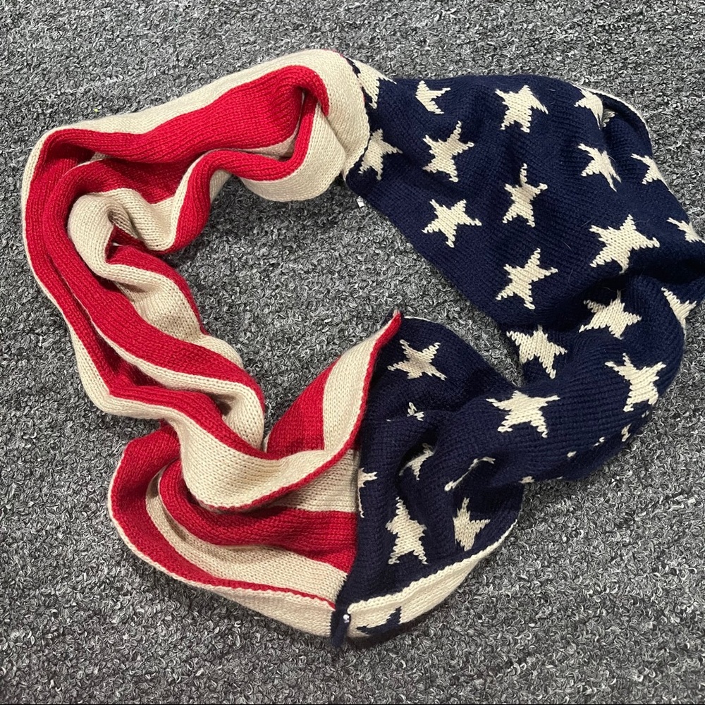 American flag circle infinity scarf